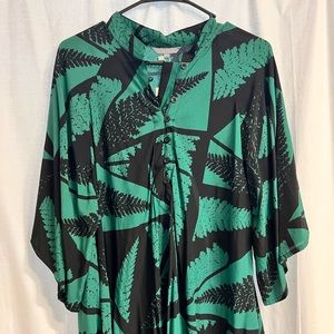 MANAOLA KOALI DRESS BLACK AND GREEN SIZE MEDIUM
